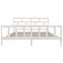 Estructura de cama madera maciza blanco Super King 180x200