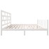 Estructura de cama madera maciza blanco Super King 180x200