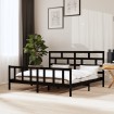 Estructura de cama de madera maciza de pino negro 200x200 cm