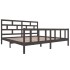 Estructura de cama de madera maciza de pino gris 200x200