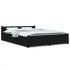 Estructura de cama con cajones doble negro 135x190