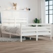 Estructura de cama de madera maciza de pino blanca 140x200 cm