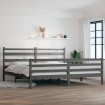 Estructura de cama de madera maciza de pino gris 200x200 cm