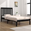 Estructura de cama madera maciza pino individual negro 90x190cm