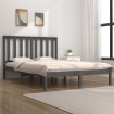 Estructura de cama de madera maciza de pino gris 200x200 cm