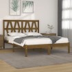 Estructura de cama madera maciza de pino marrón miel 200x200 cm