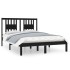 Estructura de cama madera maciza negra 120x190