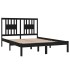 Estructura de cama madera maciza negra 120x190