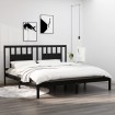 Estructura de cama madera maciza negro Supe King 180x200 cm