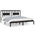 Estructura de cama madera maciza negro Supe King 180x200