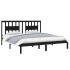 Estructura de cama madera maciza negro Supe King 180x200