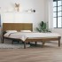 Estructura de cama madera maciza de pino marrón miel 120x200