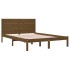 Estructura de cama madera maciza de pino marrón miel 120x200