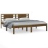 Estructura de cama madera maciza de pino marrón miel 200x200