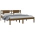 Estructura de cama madera maciza de pino marrón miel 200x200