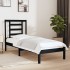 Estructura de cama madera maciza individual negra 75x190