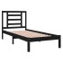 Estructura de cama madera maciza individual negra 75x190