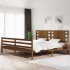 Estructura de cama madera maciza de pino marrón miel 200x200