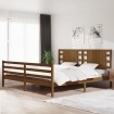 Estructura de cama madera maciza de pino marrón miel 200x200 cm