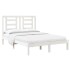 Estructura de cama doble pequeña madera maciza blanca