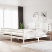 Estructura de cama madera maciza de pino blanca 200x200 cm