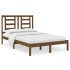 Estructura de cama madera maciza de pino marrón miel 120x200