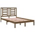 Estructura de cama madera maciza de pino marrón miel 120x200