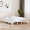 Estructura de cama de madera maciza de pino blanco 160x200 cm