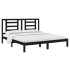 Estructura de cama madera maciza negro Supe King 180x200