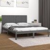 Estructura de cama de madera maciza de pino gris 200x200 cm