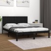 Estructura de cama de madera maciza de pino negro 200x200 cm