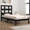 Estructura de cama madera maciza individual negra 75x190 cm