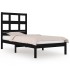 Estructura de cama madera maciza individual negra 75x190