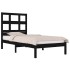 Estructura de cama madera maciza individual negra 75x190