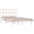 Estructura de cama madera maciza blanco Super King 180x200