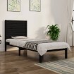 Estructura de cama madera maciza individual negra 75x190 cm