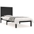 Estructura de cama madera maciza individual negra 75x190