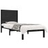 Estructura de cama madera maciza individual negra 75x190