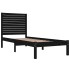 Estructura de cama madera maciza individual negra 75x190