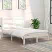 Estructura de cama doble pequeña madera maciza blanca 120x190cm