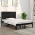 Estructura de cama doble madera maciza negra 135x190