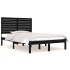 Estructura de cama doble madera maciza negra 135x190