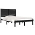 Estructura de cama doble madera maciza negra 135x190