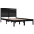 Estructura de cama doble madera maciza negra 135x190