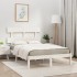 Estructura de cama madera maciza blanca 120x200