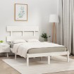 Estructura de cama madera maciza blanca 120x200 cm