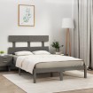 Estructura de cama de madera maciza de pino gris 200x200 cm