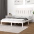 Estructura de cama madera maciza blanco 200x200