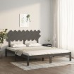 Estructura de cama de madera maciza de pino gris 160x200 cm