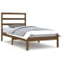 Estructura de cama madera maciza pino marrón miel 100x200